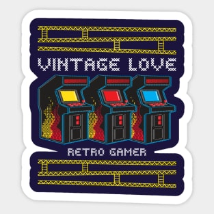 Vintage Love / Retro Gamer / Retro games / Vintage Design Sticker